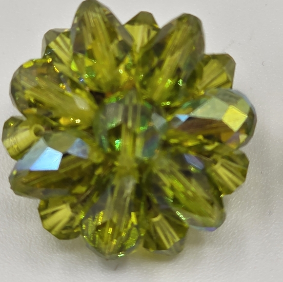 Vintage Green Crystal Necklace And Earrings - Clip On - Picture 4 of 12